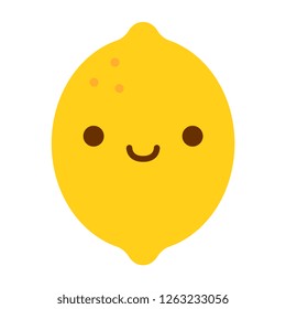 Vector Cartoon Lemon Icon Isolated On White Background