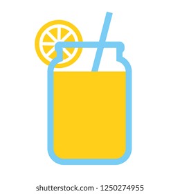 Vector Cartoon Lemonade Icon Isolated On White Background