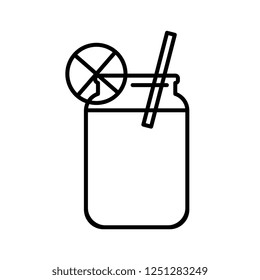 Vector Cartoon Lemonade Icon Isolated On White Background
