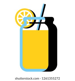 Vector Cartoon Lemonade Icon Isolated On White Background