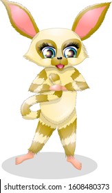 Vector cartoon lemur - cute 3d character
