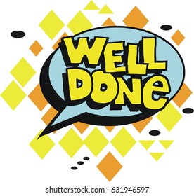 Vector cartoon lettering in speech bubble