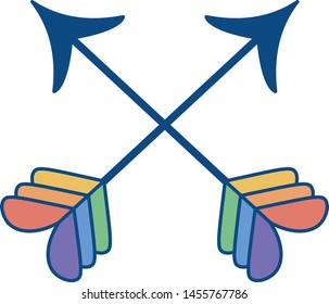 Vector Cartoon LGBT Arrows Icon Isolated Illustration