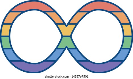 Vector Cartoon LGBT Infinity Icon Isolated Illustration