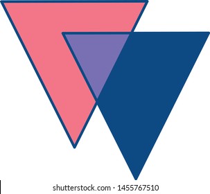 Vector Cartoon LGBT Pink Triangle Icon Isolated Illustration