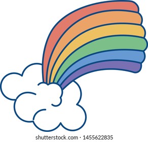 Vector Cartoon LGBT Rainbow Icon Isolated Illustration