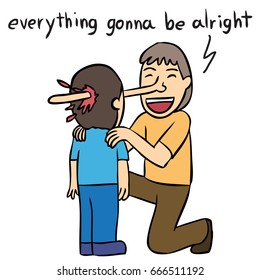vector cartoon liar long nose