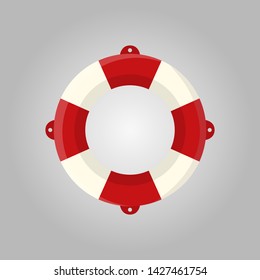 Vector cartoon lifebuoy isolated on background. Device for saving life in water, swimming pool.