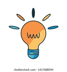 Vector Cartoon Light Bulb Icon Emoji Isolated Illustration