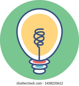 Vector Cartoon Light Bulb turbine Icon Emoji Illustration Isolated