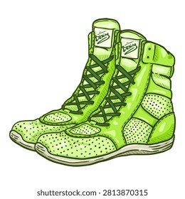Vector Cartoon Light Green Boxing Shoes Illustration