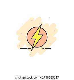 Vector cartoon Lightning Electric Icon Illustration