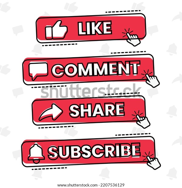 Vector Cartoon Like Comment Share Subscribe Stock Vector Royalty Free Vector Cartoon Like Comment Share Subscribe Stock Vector Royalty Free