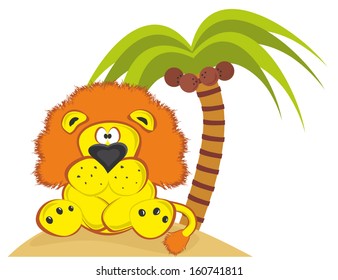 Vector cartoon lion