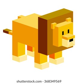 Vector Cartoon Lion Isolated On White Background