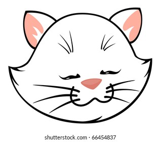 Vector cartoon little kitten