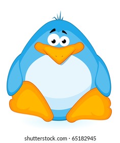 Vector cartoon little penguin