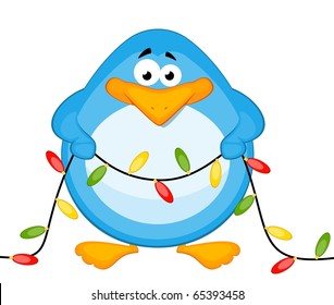 Vector Cartoon Little Penguin Garland Stock Vector (Royalty Free ...