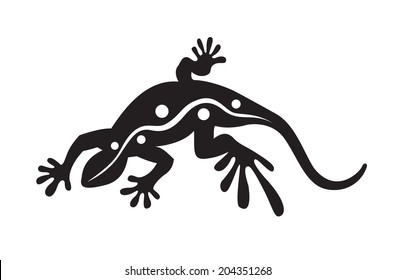 vector cartoon lizard isolated on withe background