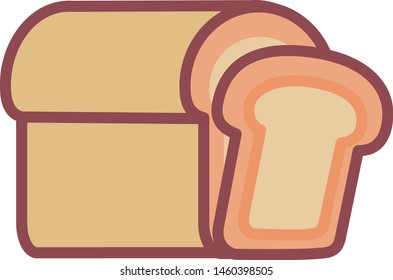Vector Cartoon Loaf Of Bread Emoji Icon Isolated 