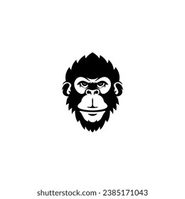 vector cartoon logo illustration of an ape's head. strong, clear and inspiring
