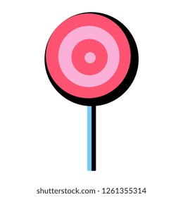 Vector Cartoon Lollipop Icon Isolated On White Background