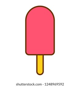 Vector Cartoon Lolly Ice Icon Isolated On White Background