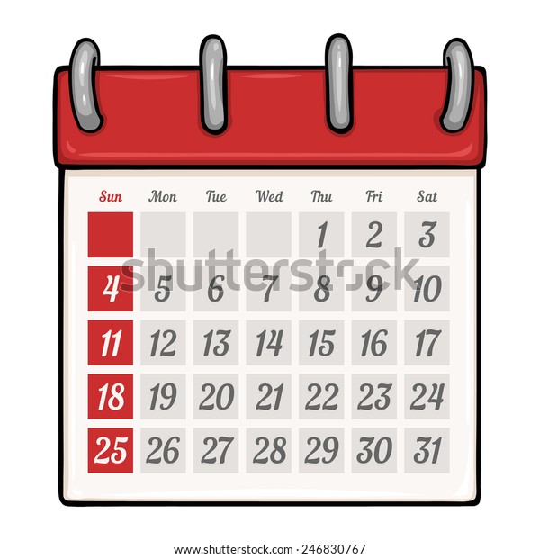 Vector Cartoon Looseleaf Calendar Stock Vector (Royalty Free) 246830767 ...