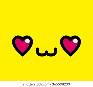 Vector Cartoon In Love Face
