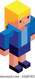 Vector Cartoon Low Poly Girl Character