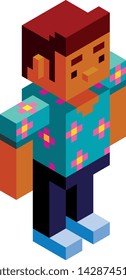Vector Cartoon Low Poly Man Character