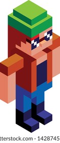 Vector Cartoon Low Poly Man Character