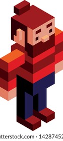 Vector Cartoon Low Poly Man Character