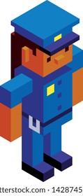 Vector Cartoon Low Poly Police Officer Character