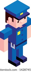 Vector Cartoon Low Poly Police Officer Character