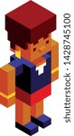 Vector Cartoon Low Poly Woman Character