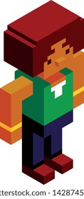 Vector Cartoon Low Poly Woman Character