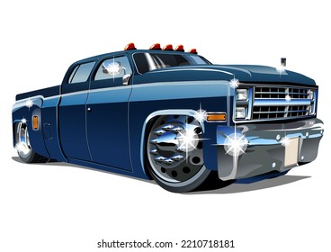 Vector cartoon lowrider pickup. Available EPS-10 format separated by groups for easy edit