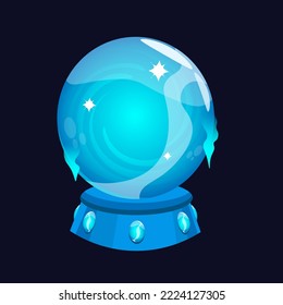 Vector cartoon magic balls. Colorful magical fantasy spheres. Fairy crystals set.