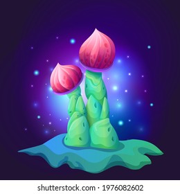 Vector Cartoon magic Mushroom Game Concept design