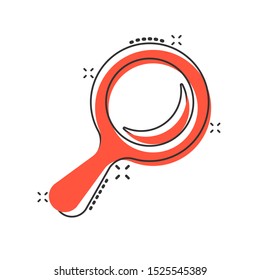 Vector cartoon magnifying glass icon in comic style. Search magnifier illustration pictogram. Find search business splash effect concept.