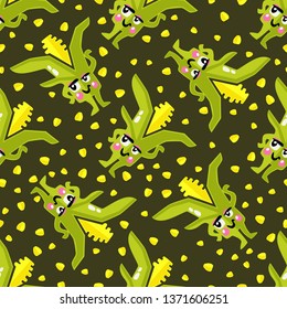 Vector cartoon maize pattern seamless