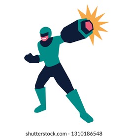 Vector Cartoon Male Video Game Character Isolated