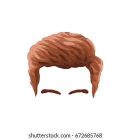 Vector cartoon man hairstyle.