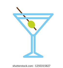 Vector Cartoon Martini Icon Isolated On White Background