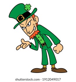 Caricatura vectorial: Ilustración de Leprechaun