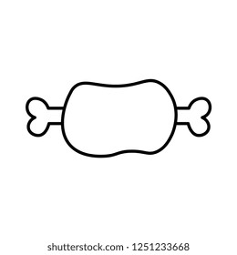 Vector Cartoon Meat Icon Isolated On White Background