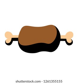 Vector Cartoon Meat Icon Isolated On White Background