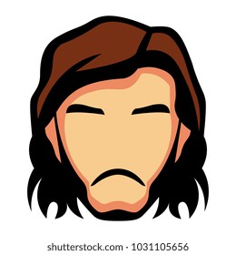 Vector Cartoon Medieval Fantasy Character Head Isolated