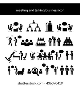 vector cartoon meeting and talking symbol  